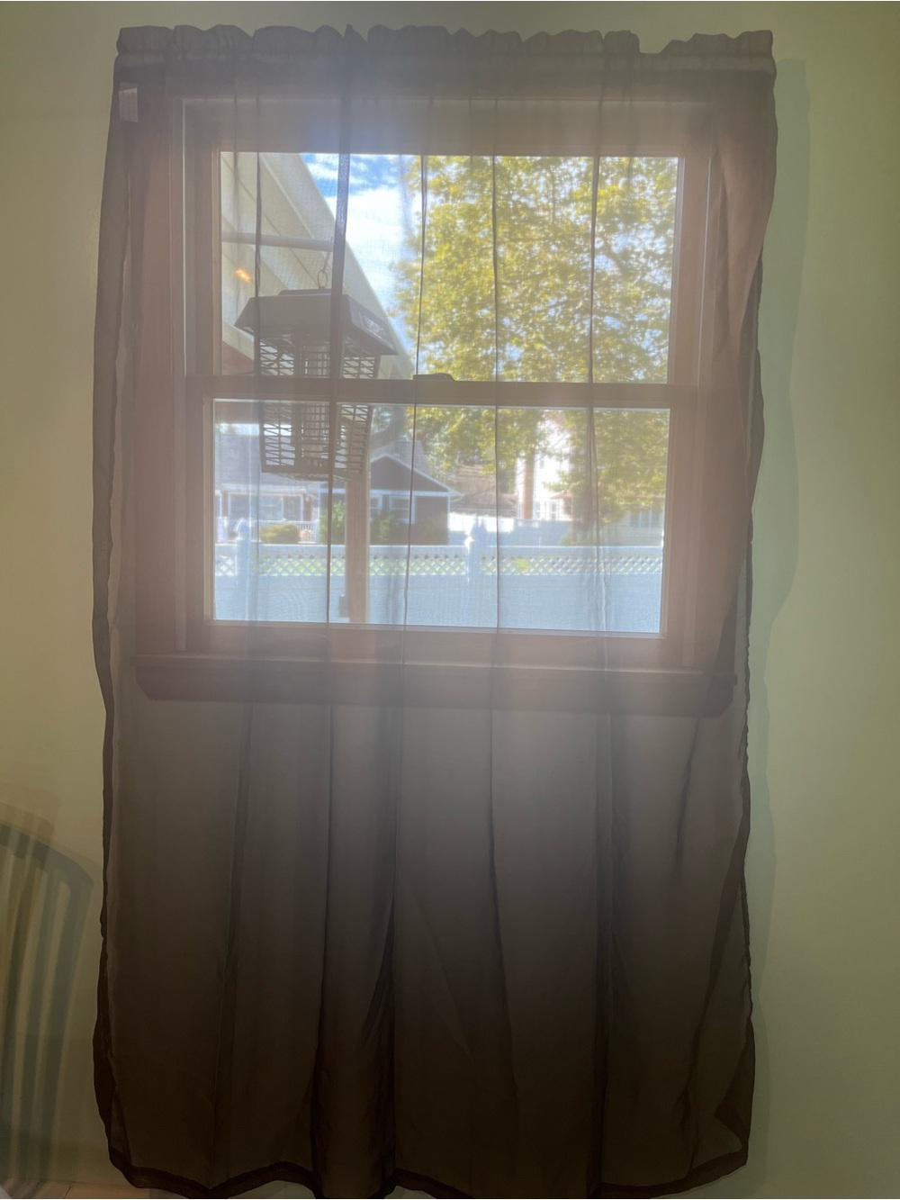 Sheer Brown Window Curtain Panel - Lightweight Privacy (price is for 2 panels)